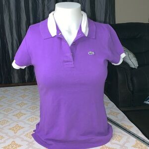 Lacoste Violet Polo with White Accents